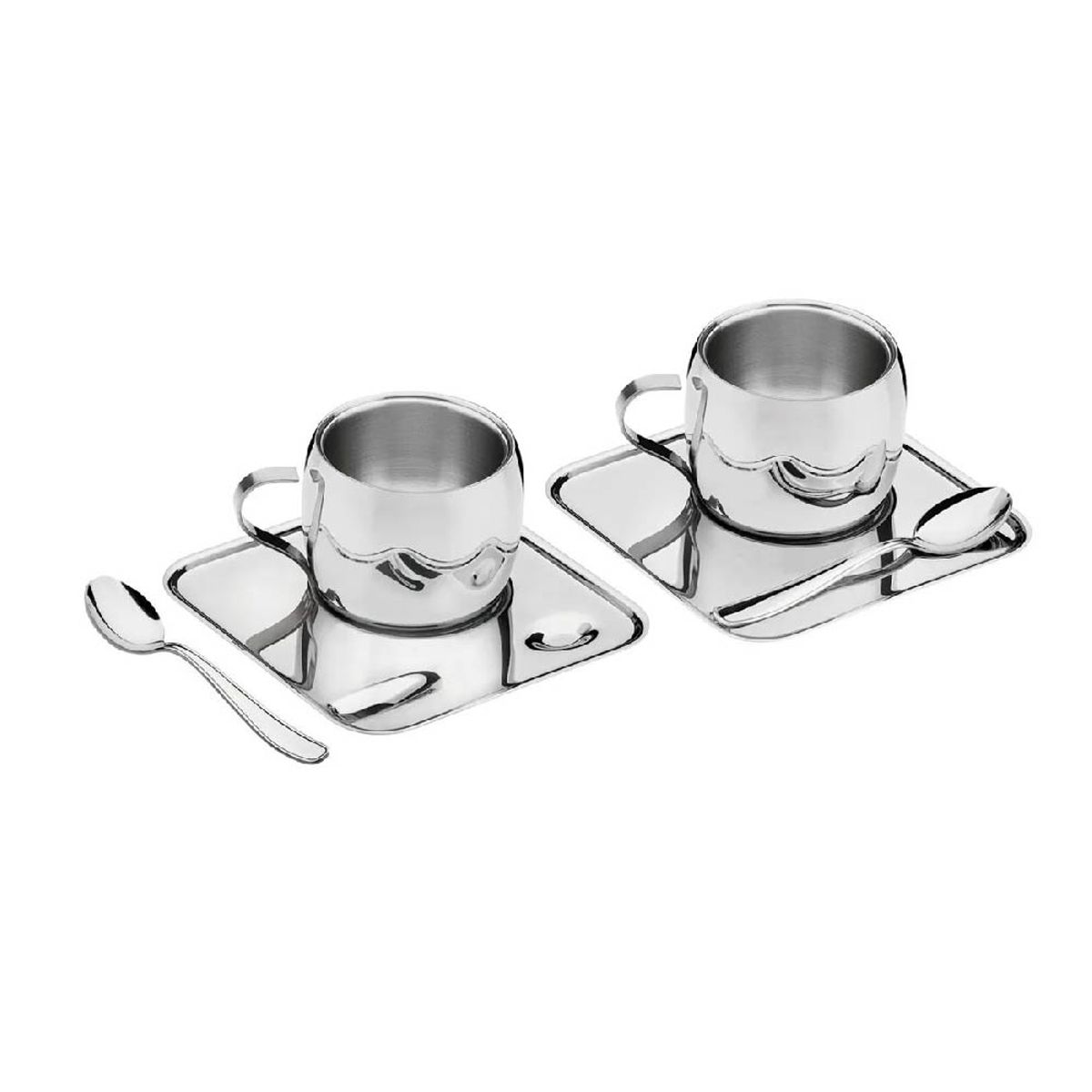 TRAMONTINA - Juego de tazas TRAMONTINA para te o cappuccino 6 pz ace. inox.
