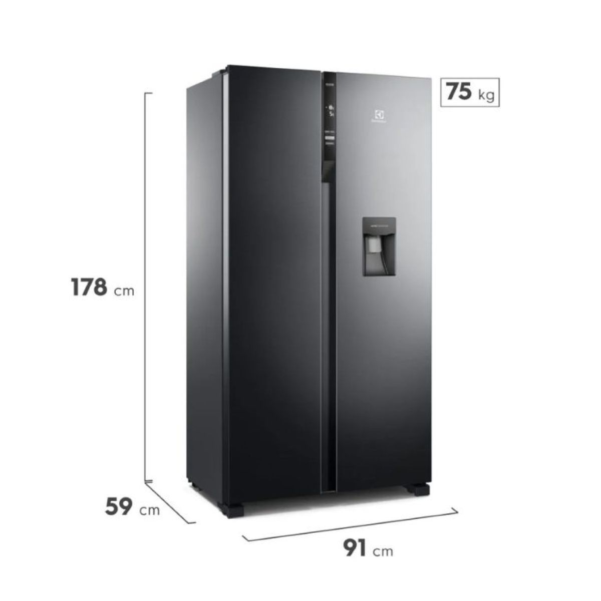 ELECTROLUX - Refrigeradora Electrolux No Frost Side By Side Inverter 438L ERS432HBWD_.