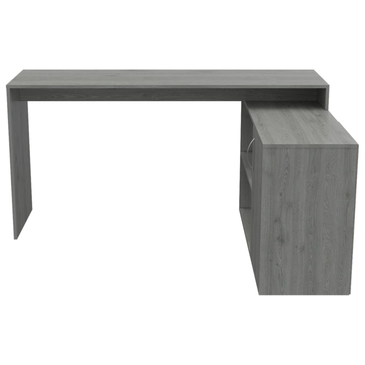 FMFURNITURE - Escritorio En L 1 Puerta Y Estante Fm-024G Gris