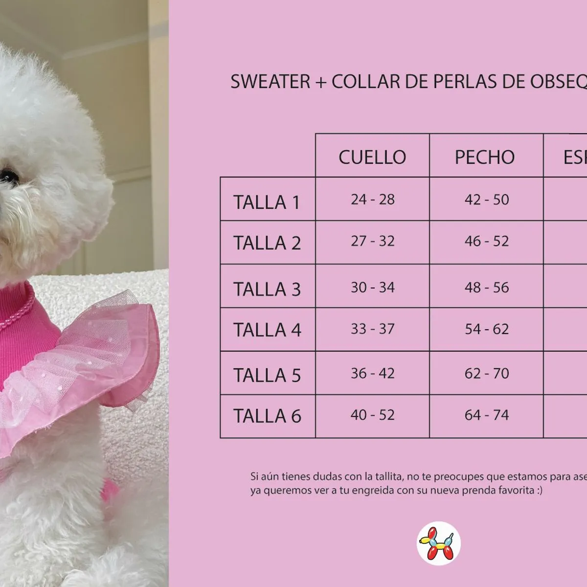 PERRITO PITUCO - ROPITA PERRRITO PITUCO SWEATER PERLITAS ROJO TALLA 6