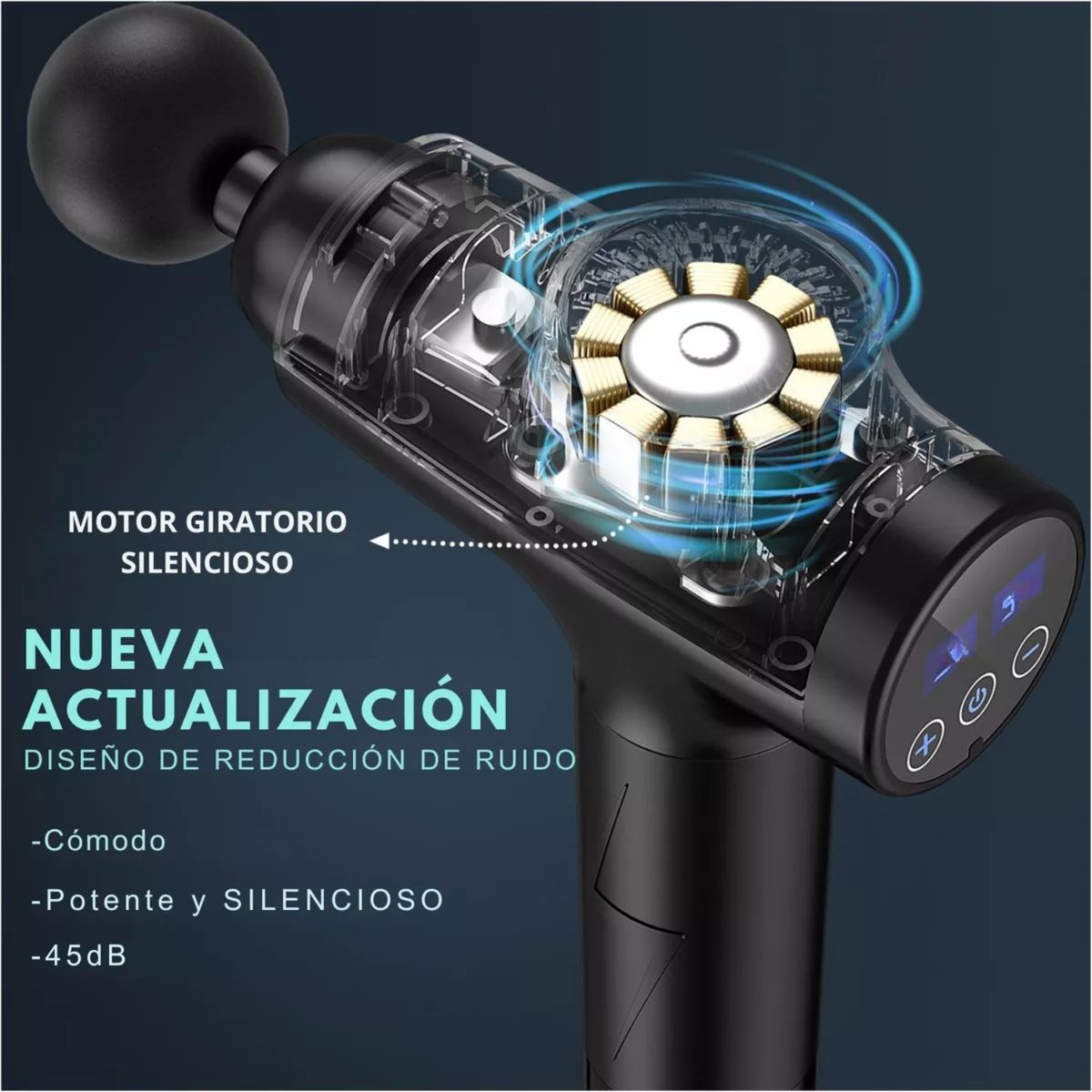 VICTORIA - Pistola Masaje De Tejido Profundo 8 cabezales 30 Velocidades