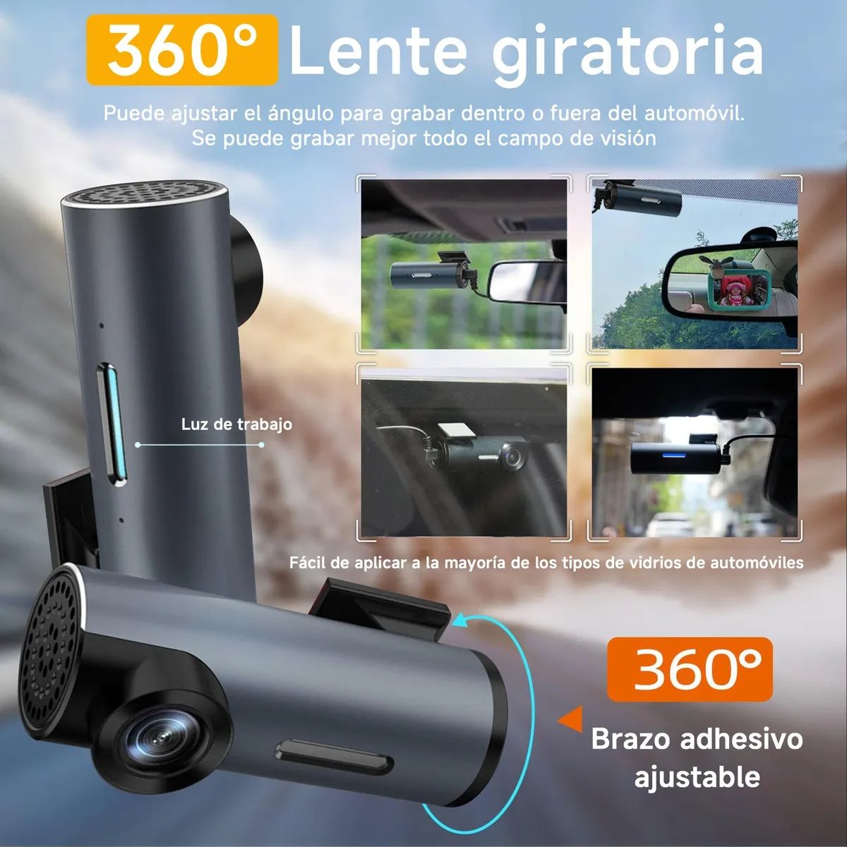 GENERICO - Cámara Para Auto Full HD 1080p con Wifi Seguridad DVR Sensor