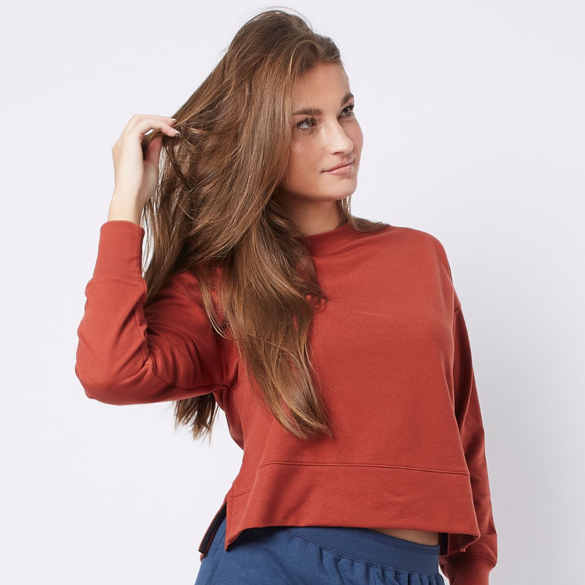 RISING DRAGON - Polo Boxy Manga Larga - Terracota