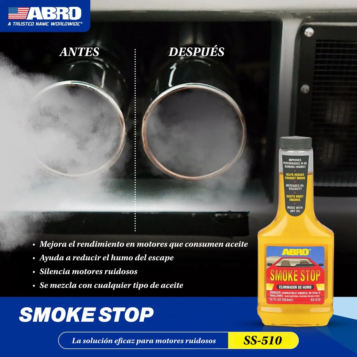 ABRO - ABRO Eliminador de Humo Smoke Stop 354mL SS-510