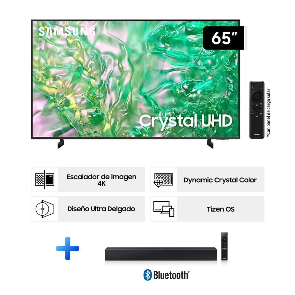 SAMSUNG - TELEVISOR SMART TV SAMSUNG UHD 65 CRYSTAL 4K UN65DU8000+SOUNDBAR