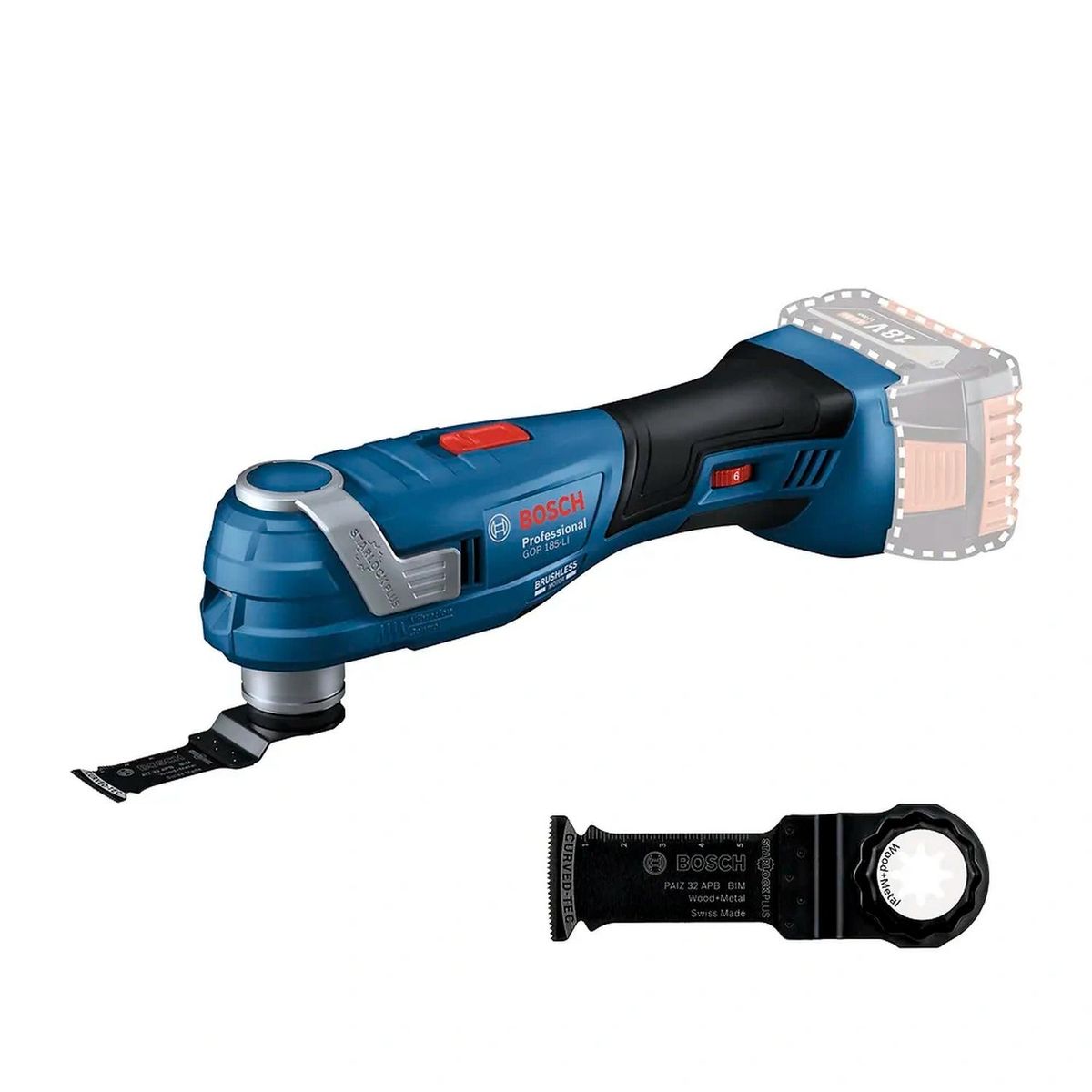 Bosch - Multicortadora Bosch 18V GOP 185-LI Corte Lijado y Desbaste Baretool