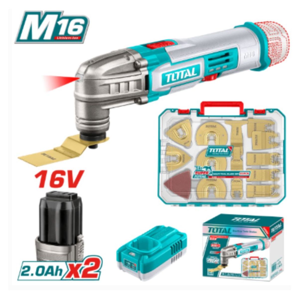 TOTAL TOOLS - Combo M16 Herramienta Multiple con Accesorios - TOSLI241299
