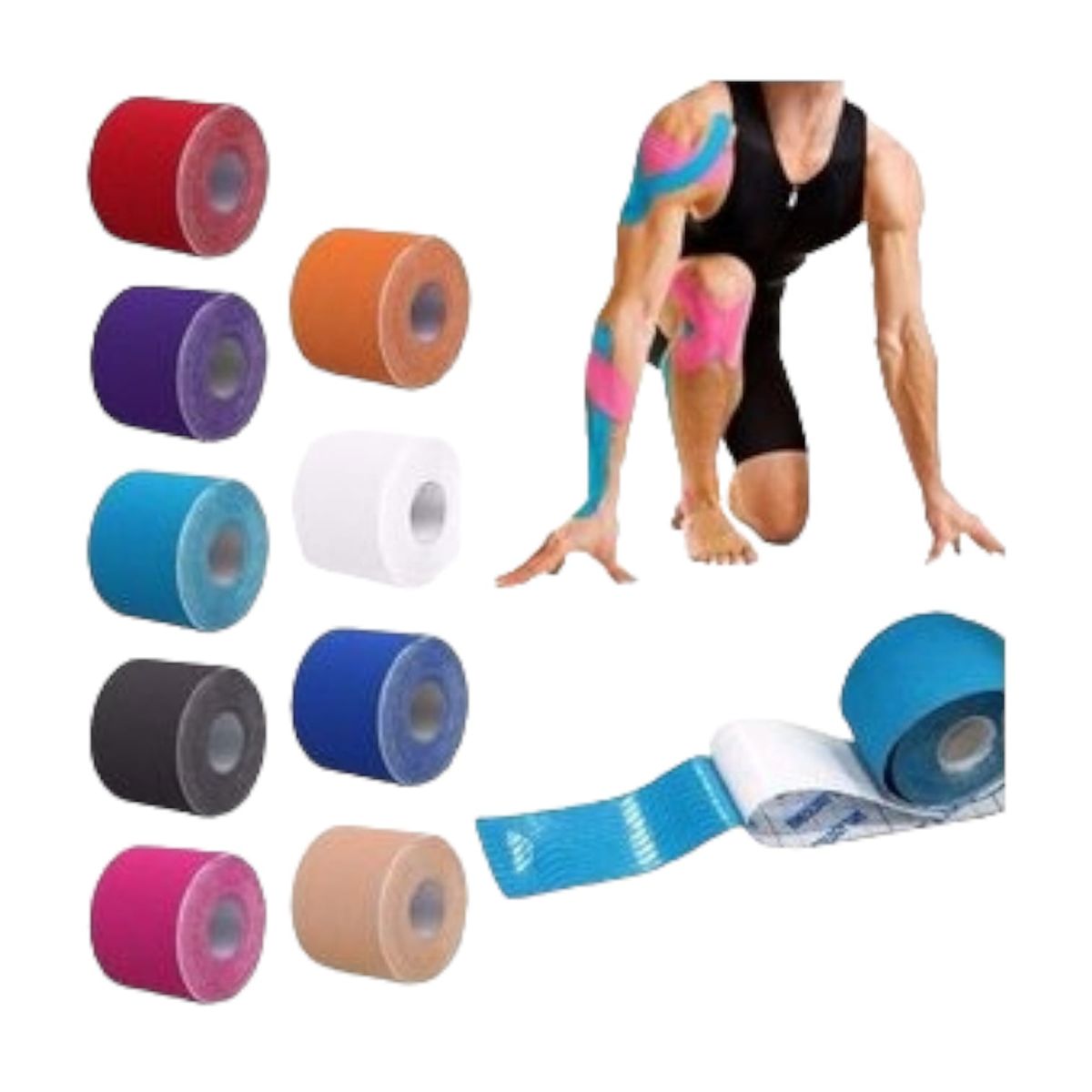 OEM - Kit De 3cintas Kinesiotape Venda Tape Rollo De 5m X 5cm