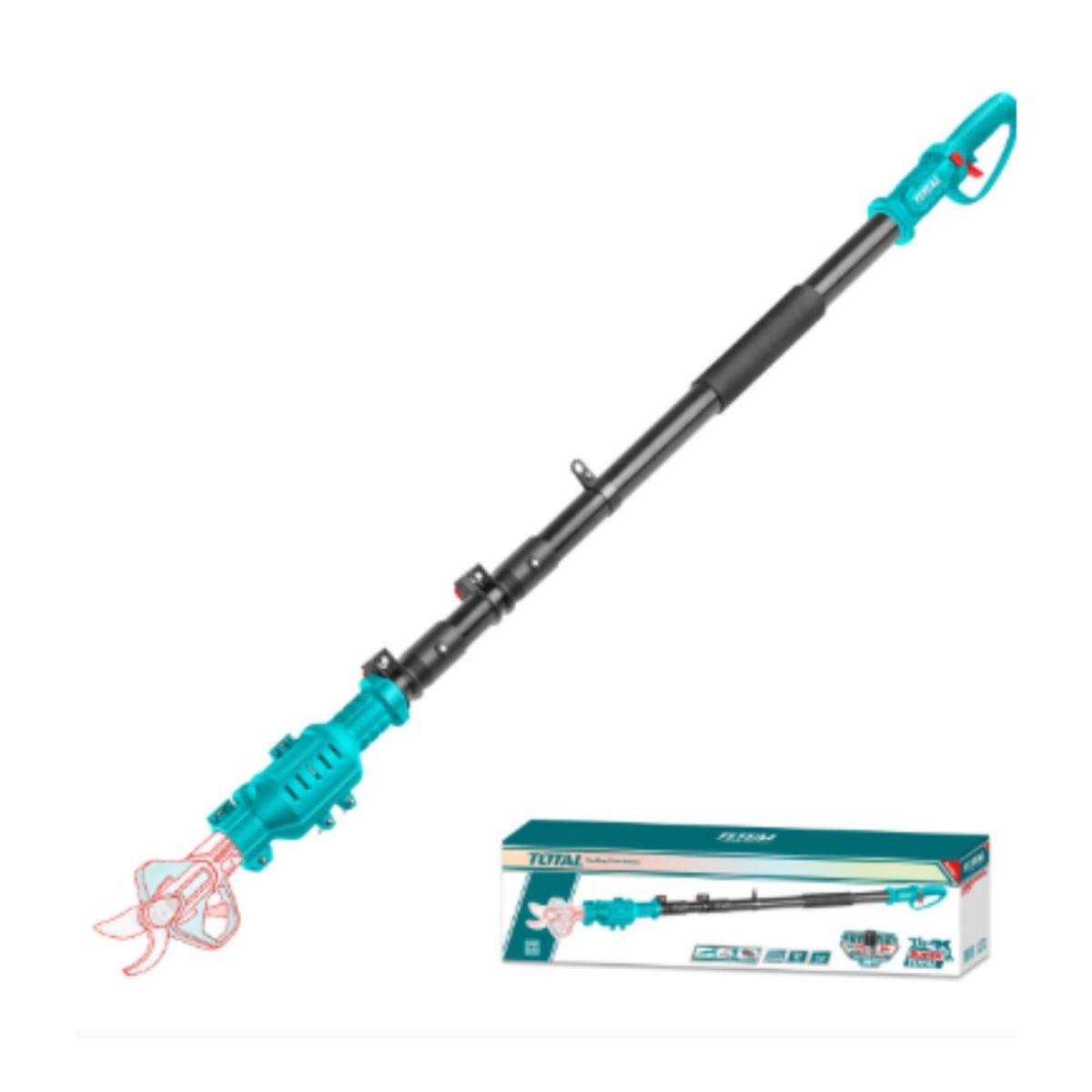 TOTAL TOOLS - Extension Plegable para Tijera Jardineria 16V 17-22M - TERLI1658