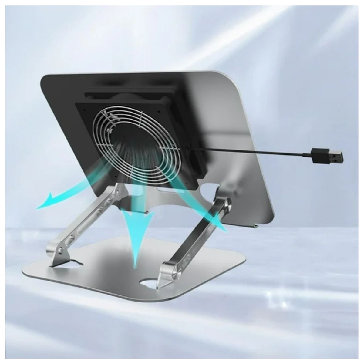 SEISA - Soporte de Aluminio con Ventilador Laptop Macbook Notebook