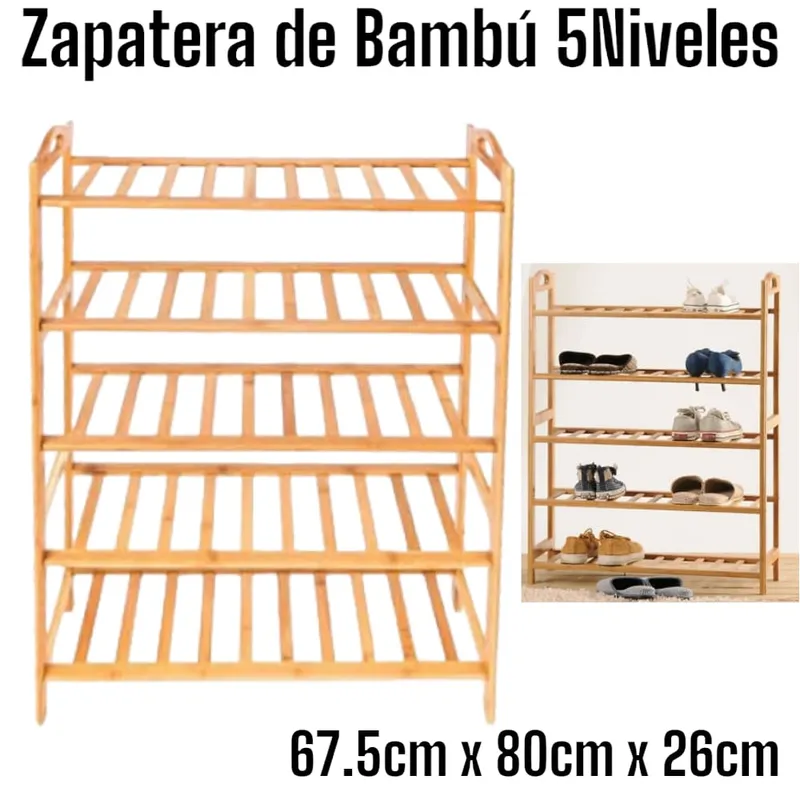 OEM - Zapatera De Bambú 5niveles Hasta Para 20pares