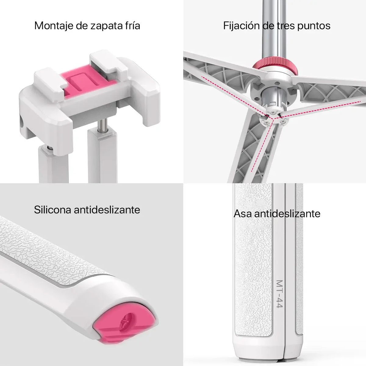 ULANZI - Trípode Selfie Stick Blanco ULANZI MT-44  CelularCámara Blanco