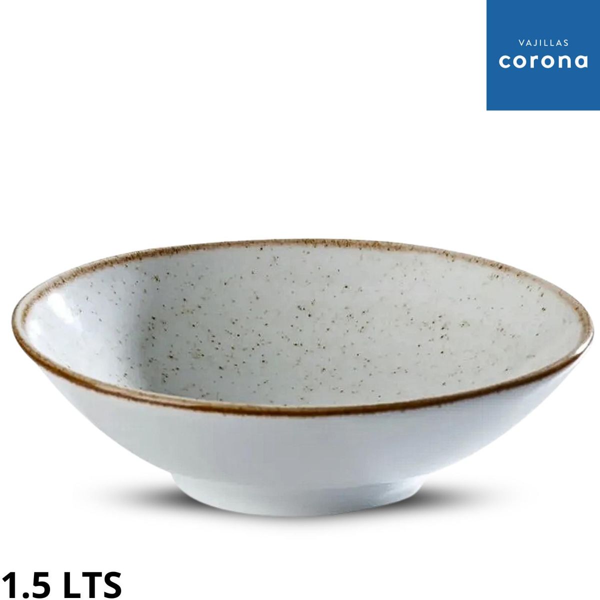 CORONA - Bowl 1005.5 ml Artisan x 6 Piezas Beige/Blanco - Vajillas Corona