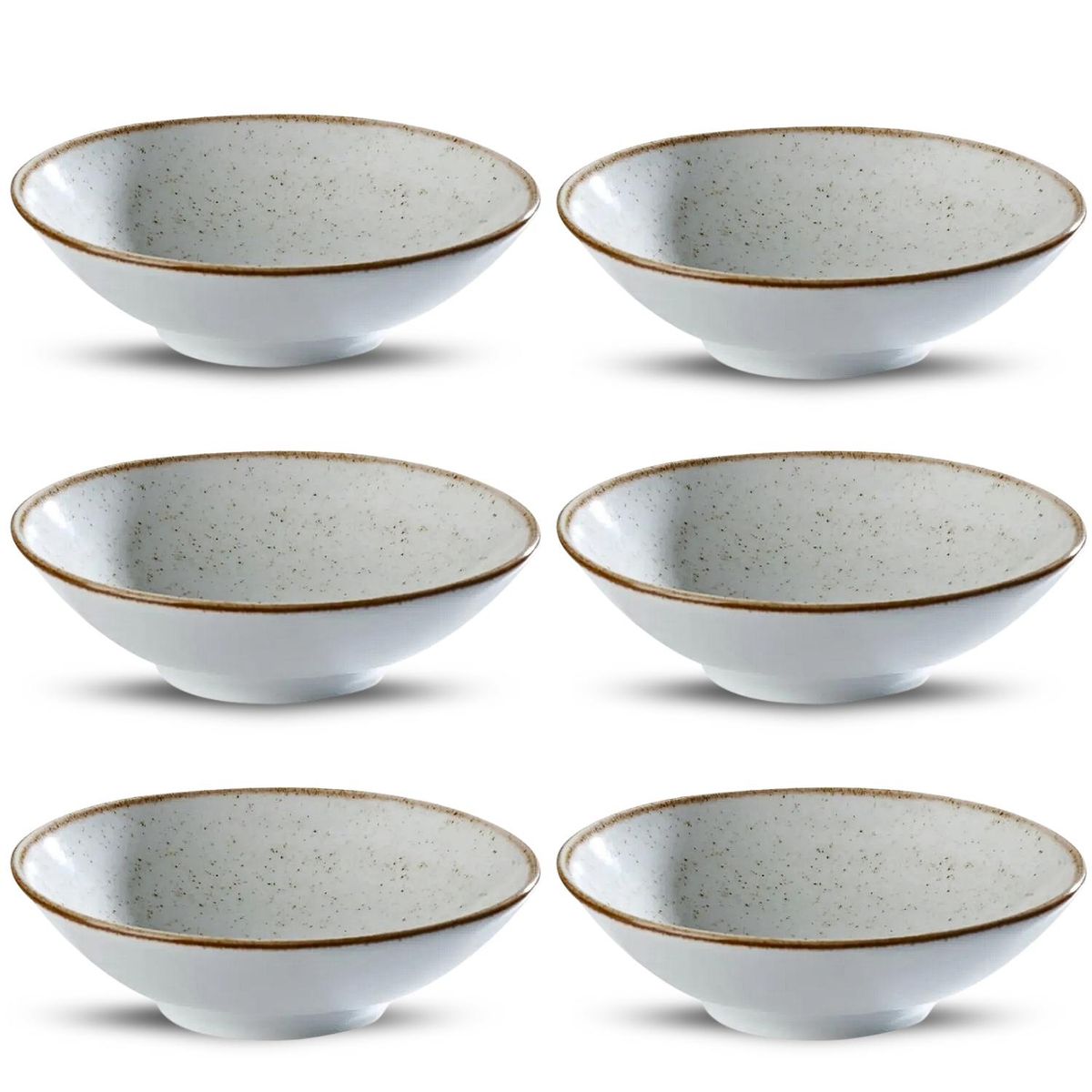 CORONA - Bowl 1005.5 ml Artisan x 6 Piezas Beige/Blanco - Vajillas Corona