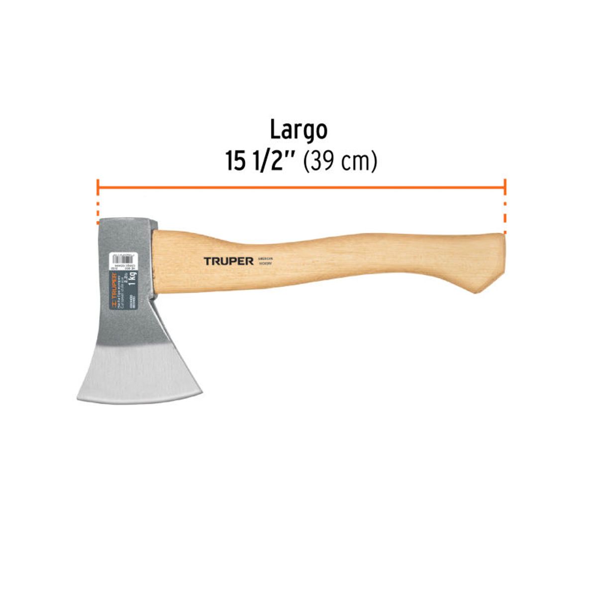 TRUPER - Hacha europea 800 g mango hickory 15 Truper - 100494