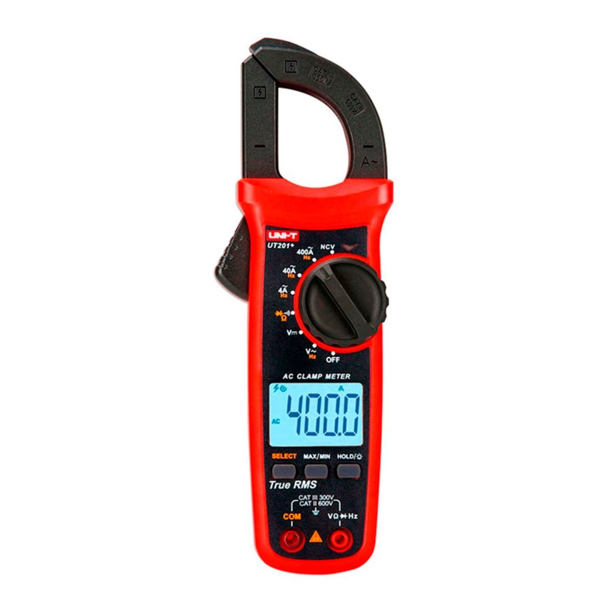 UNI T - Pinza Amperimétrica Digital UT201+, 400 A AC, True RMS, UNI-T