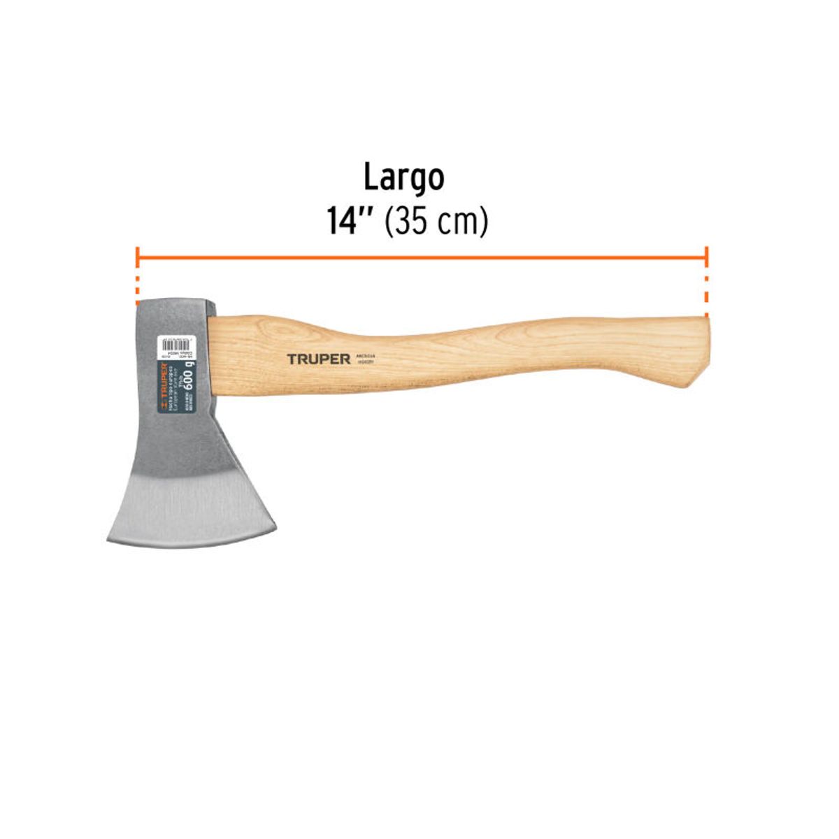 TRUPER - Hacha europea 600 g mango hickory 14 Truper - 14954