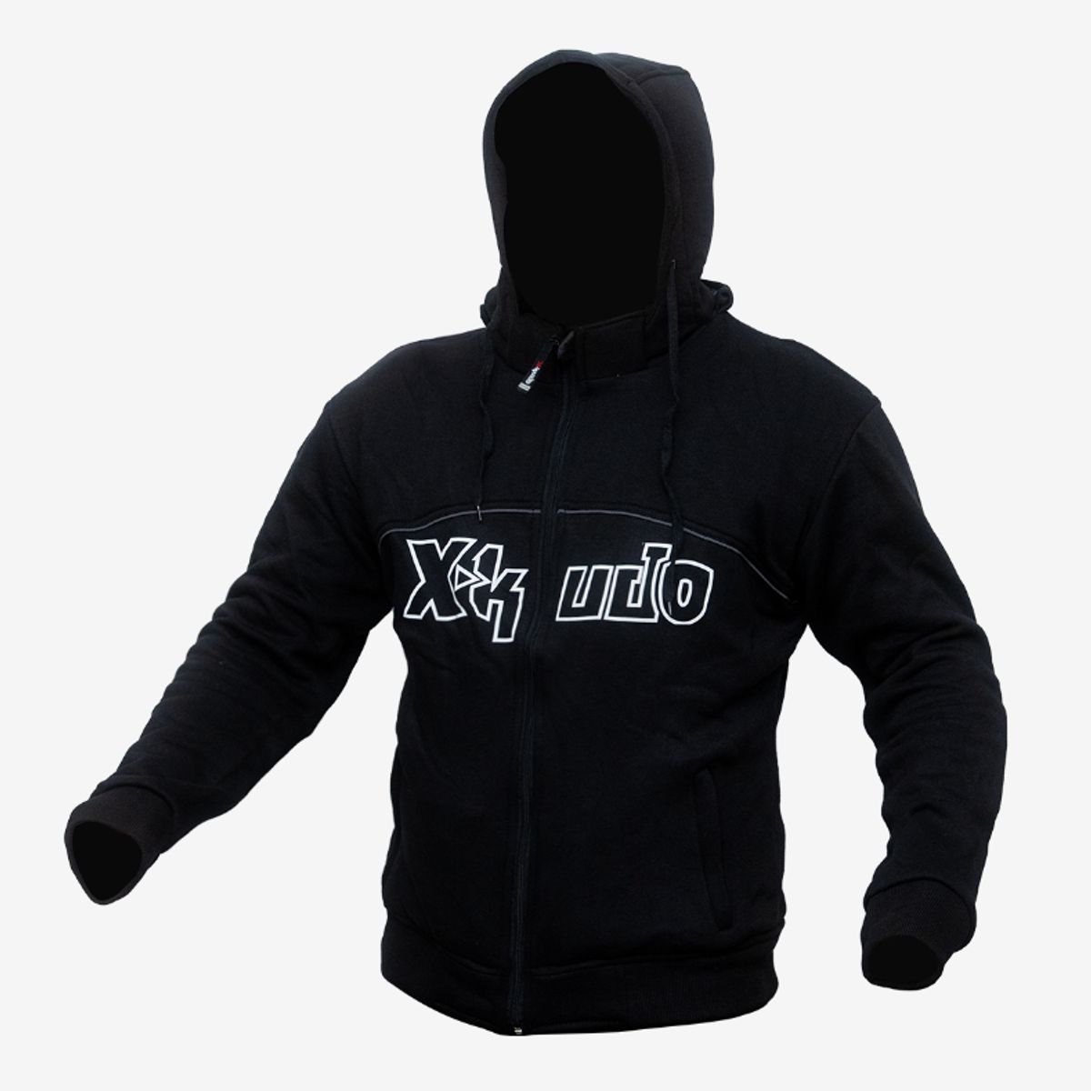 GENERICO - CASACA MOTO XKUDO POLERA CON CAPUCHA NEGRO