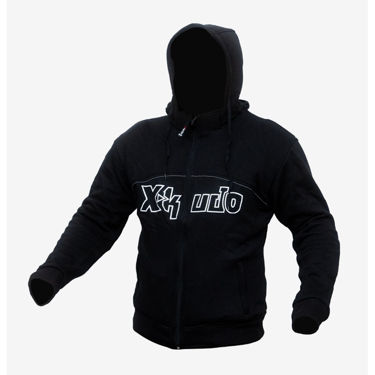 GENERICO - CASACA MOTO XKUDO POLERA CON CAPUCHA NEGRO