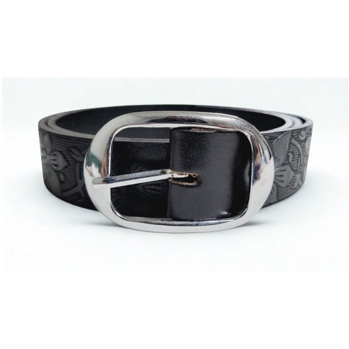 LEMANT'S - Correa - Cinturón de Cuero Tabú con Grabado Floral para Dama