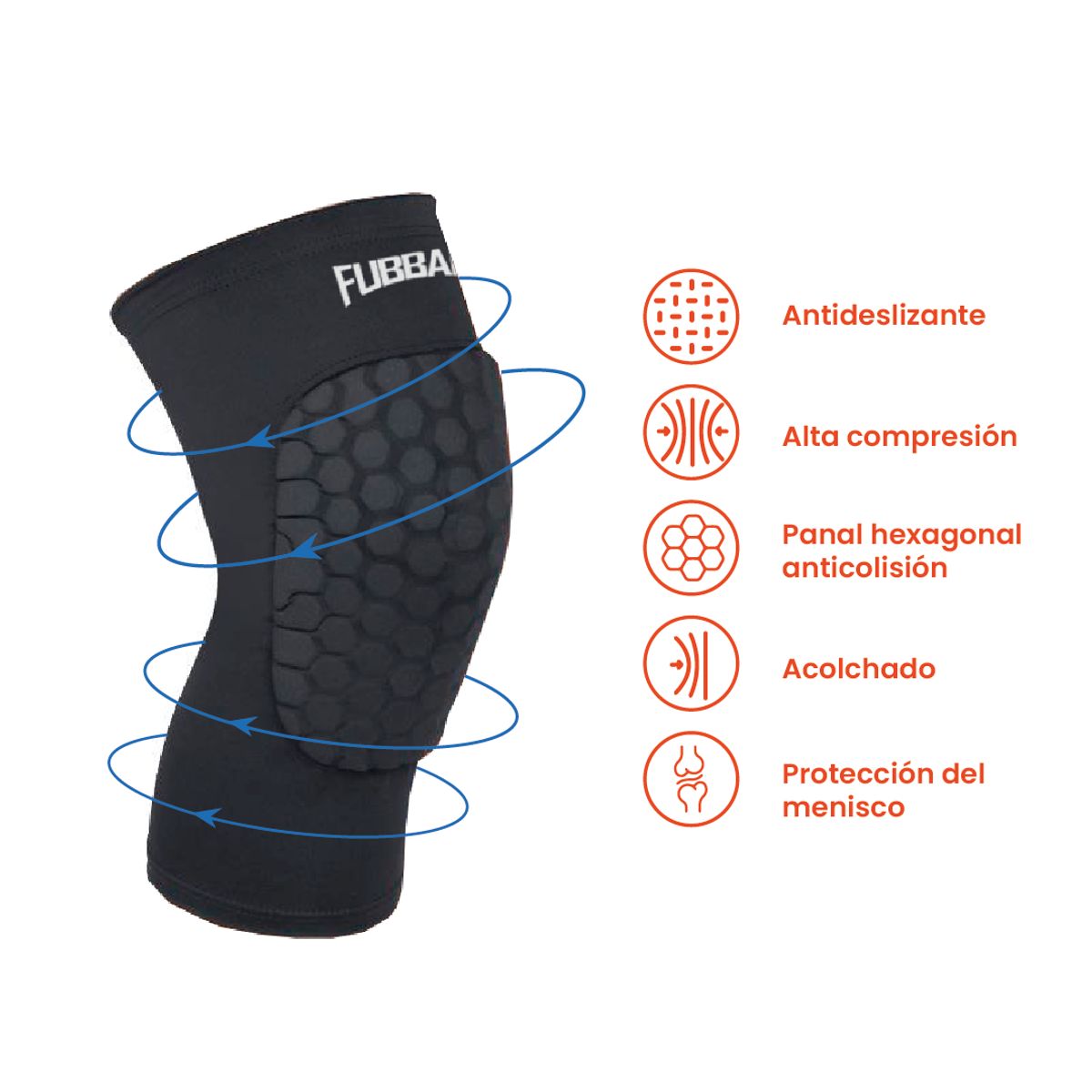 FUBBALL - RODILLERA DEPORTIVA CORTA TALLA L