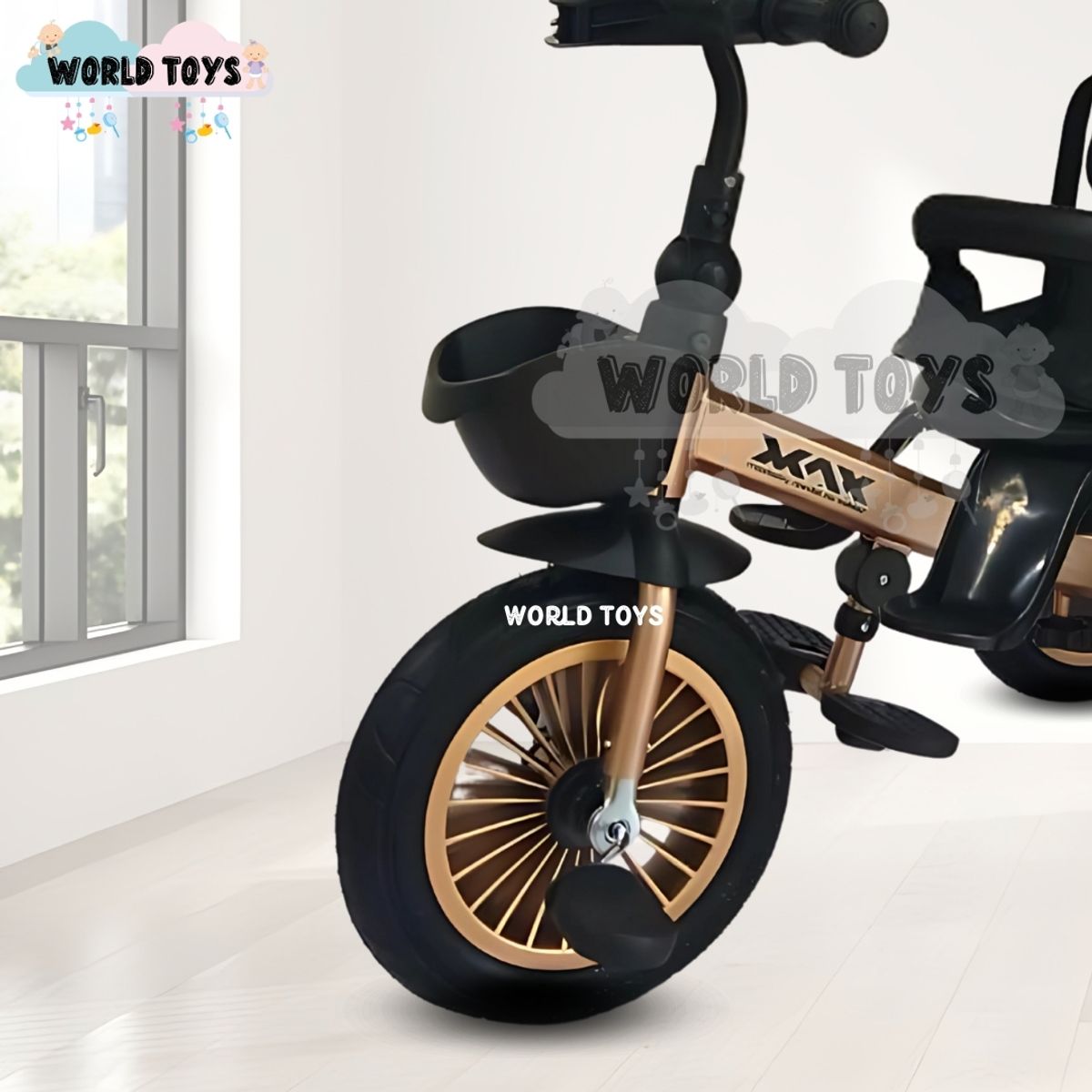 KIDS - Triciclo Guiador GIratorio «MAXI» con Bluetooth Black