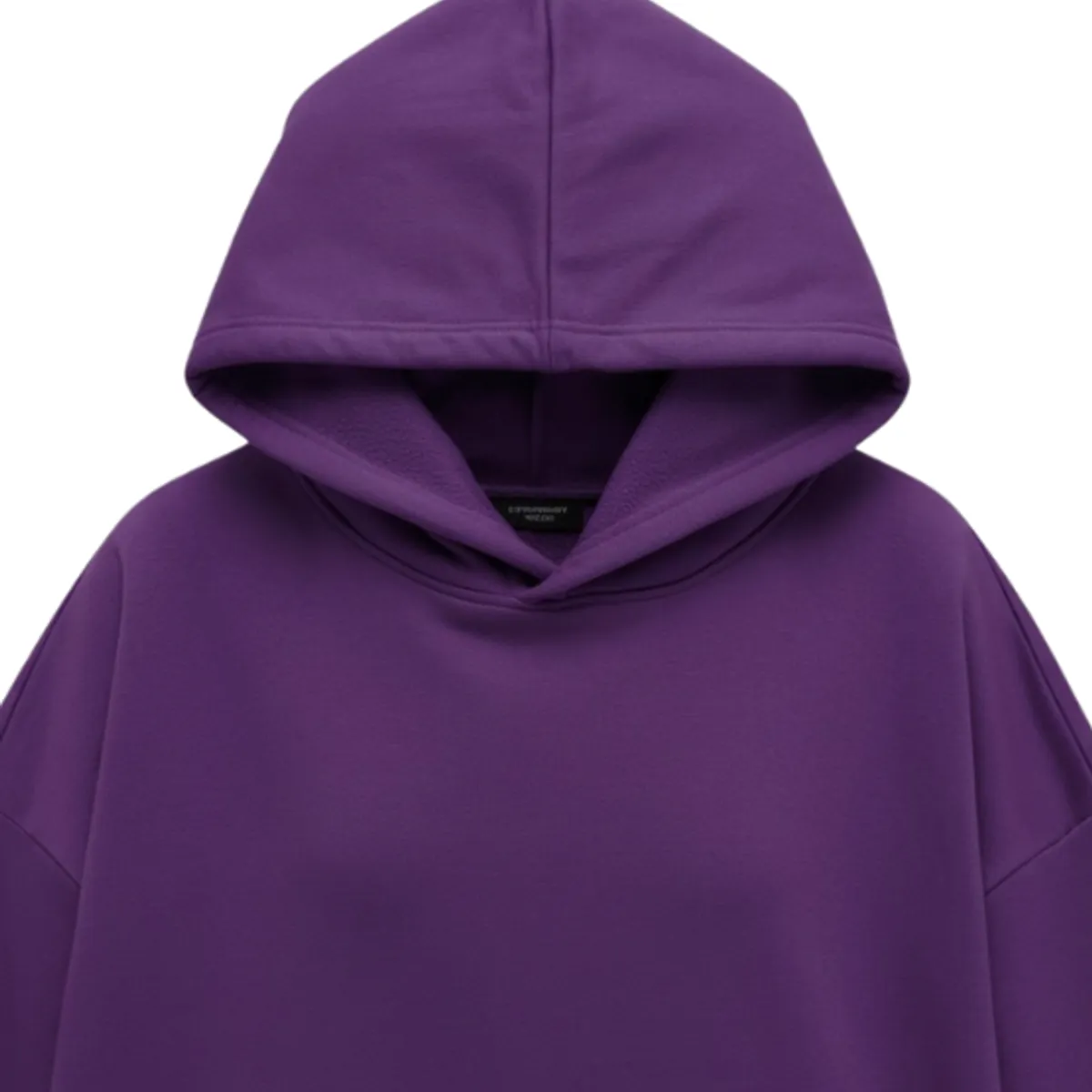 GENERICO - POLERA BASICA OVERSIZE CON CAPUCHA FRANELA COLOR MORADO