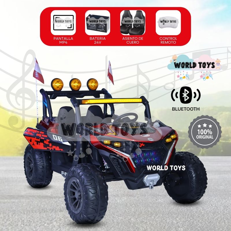BEAUTIFUL - Carro a batería 4X4 «DAZIL» con Pantalla y Bluetooth Red