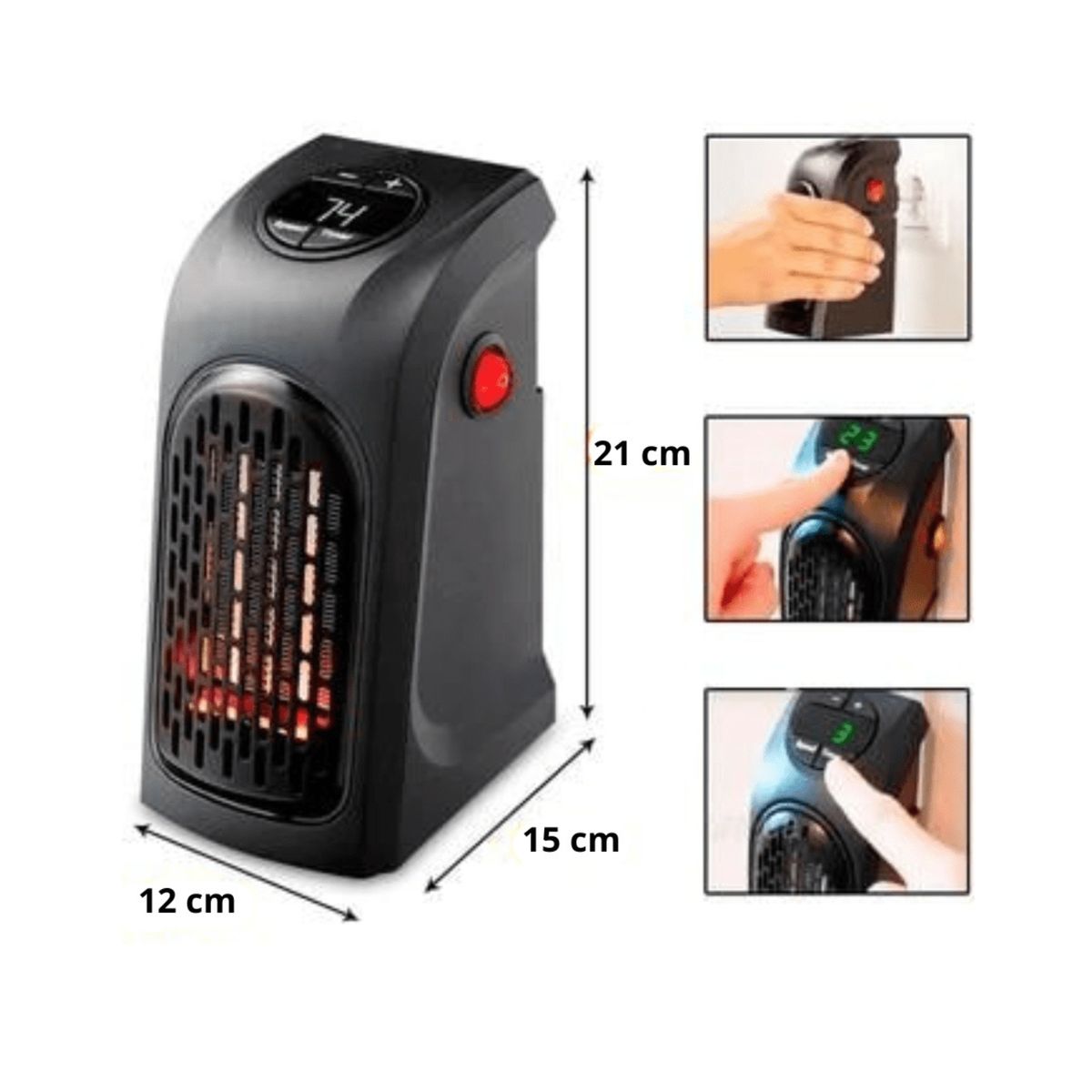 GENERICO - Calefactor Eléctrico Portátil de Pared