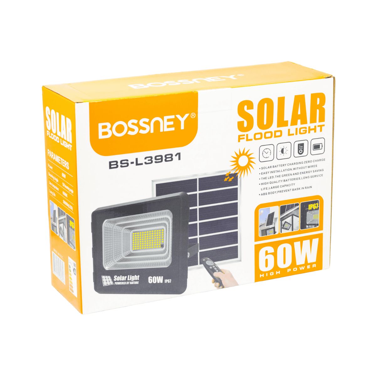 GENERICO - Lámpara LED con Panel Solar Exterior BS-L3981 BOSSNEY