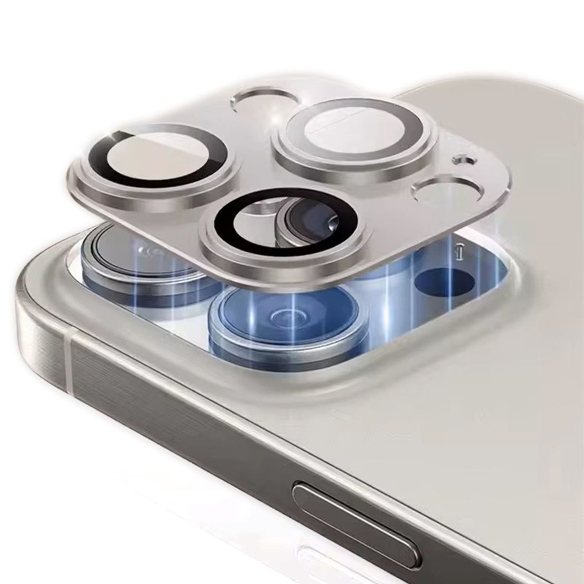 GENERICO - Protector De Camara Para Iphone 16 Pro Max Y 16 Pro  Silver