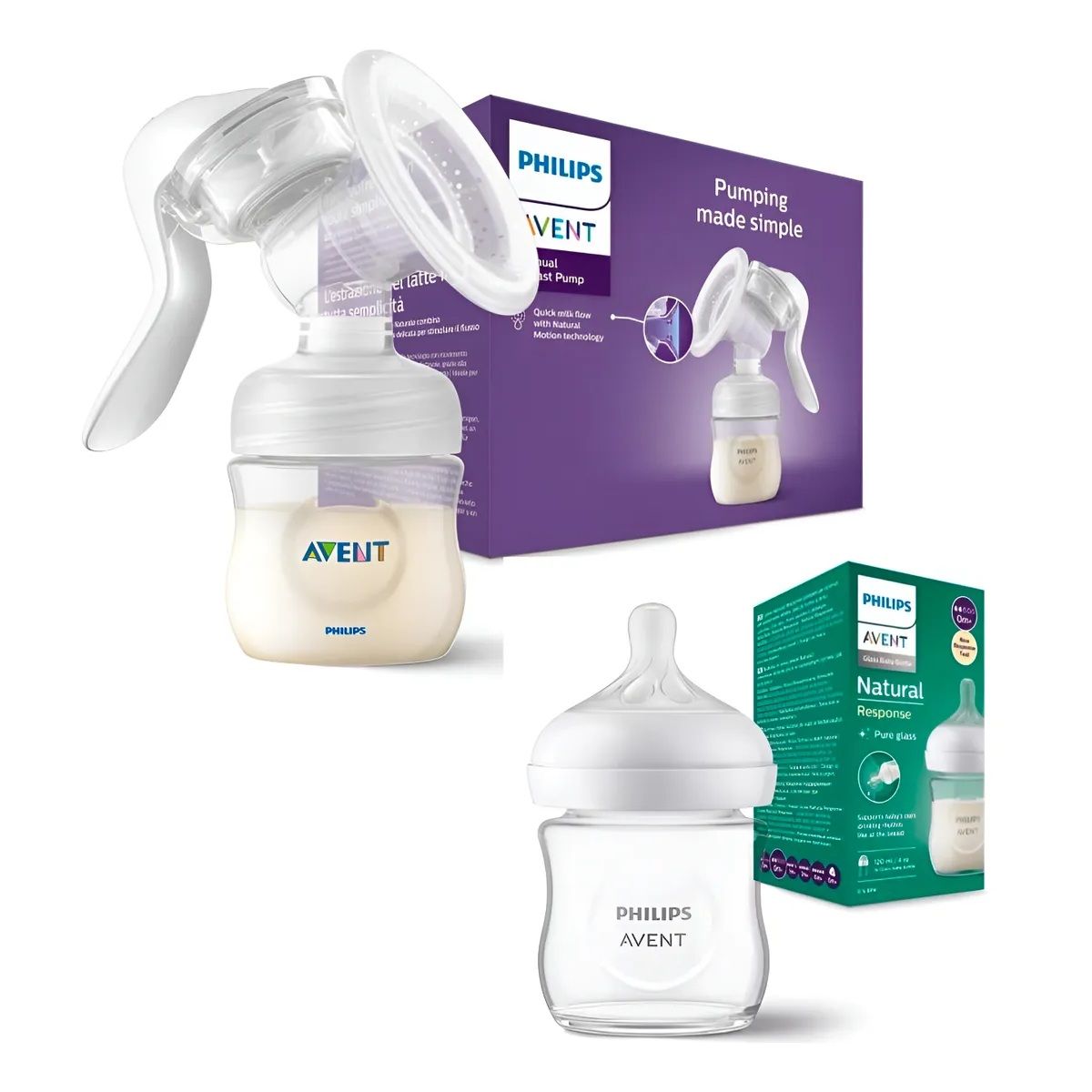 AVENT - Set Avent Extractor De Leche + 02 Biberones