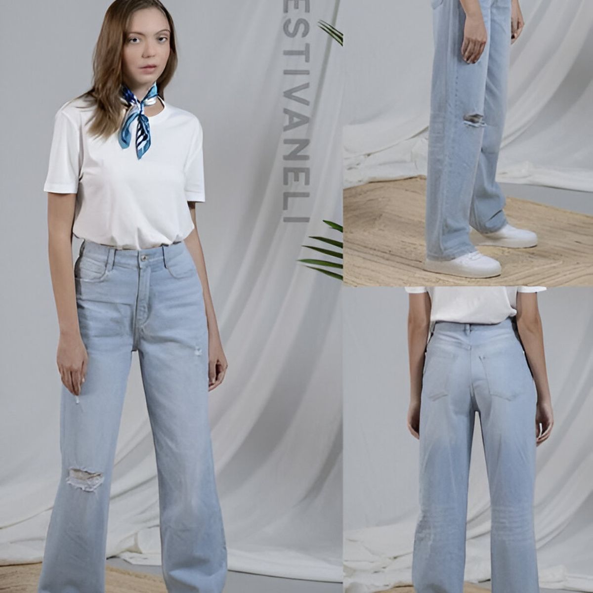 ESTIVANELI - Jeans de Dama Estivaneli WIDE LEG