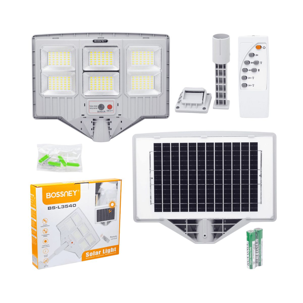 GENERICO - Reflector Solar LED con Sensor y Temporizador 300W BS-L3540 BOSSNEY