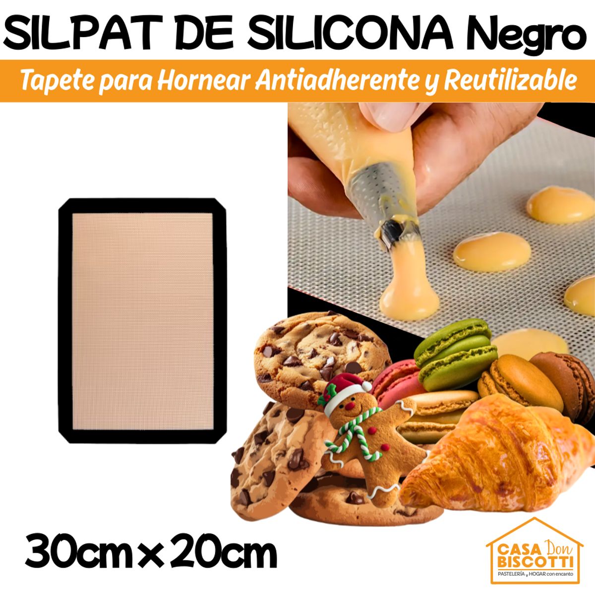 Silpack para Horno Chico - Bandeja Silicona Liso Reutilizable 30x20cm, marca GENERICO - Foto Principal