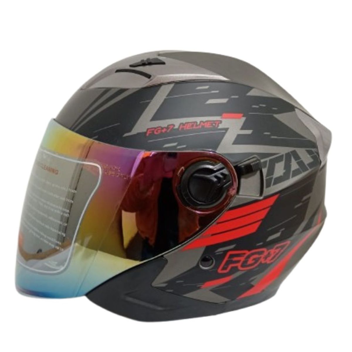 START FG - Casco de Moto Abierto Open Face Rea en Rojo Talla L