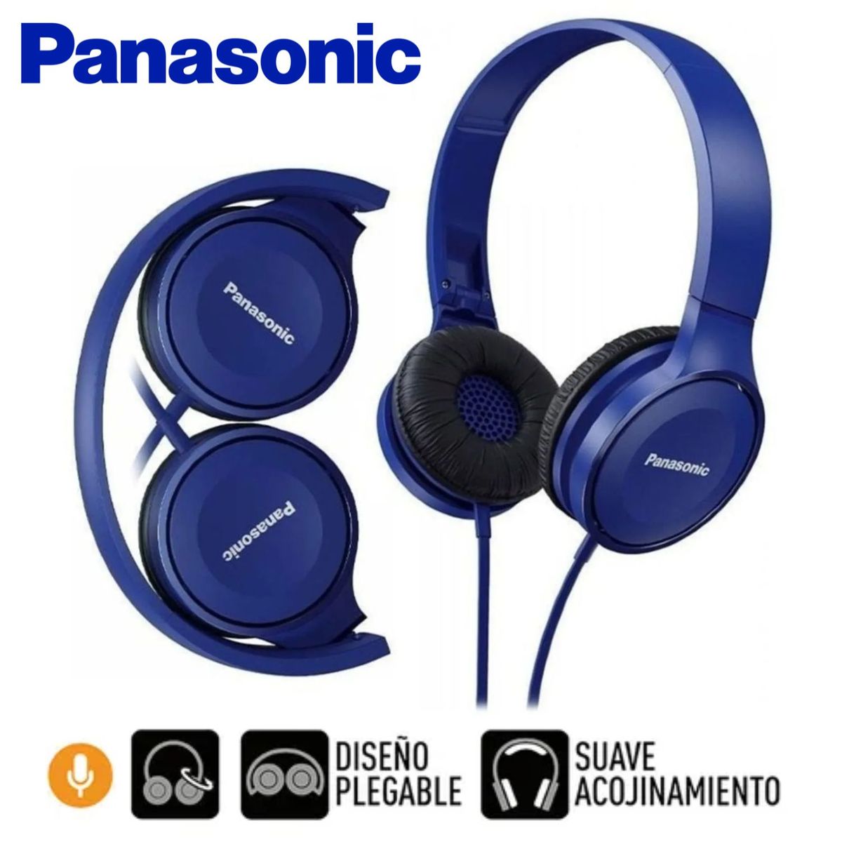 PANASONIC - Audífono Panasonic RP-HF100M Diseño Plegable Azul