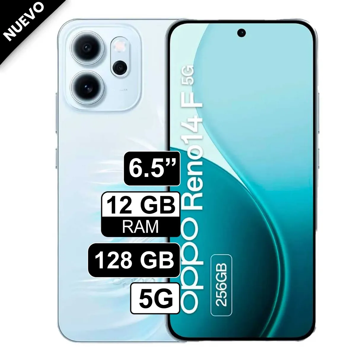 OPPO - Celular OPPO Reno 14F 5G 256GB 12GB RAM cámara 50MP frontal 32MP 657 azul