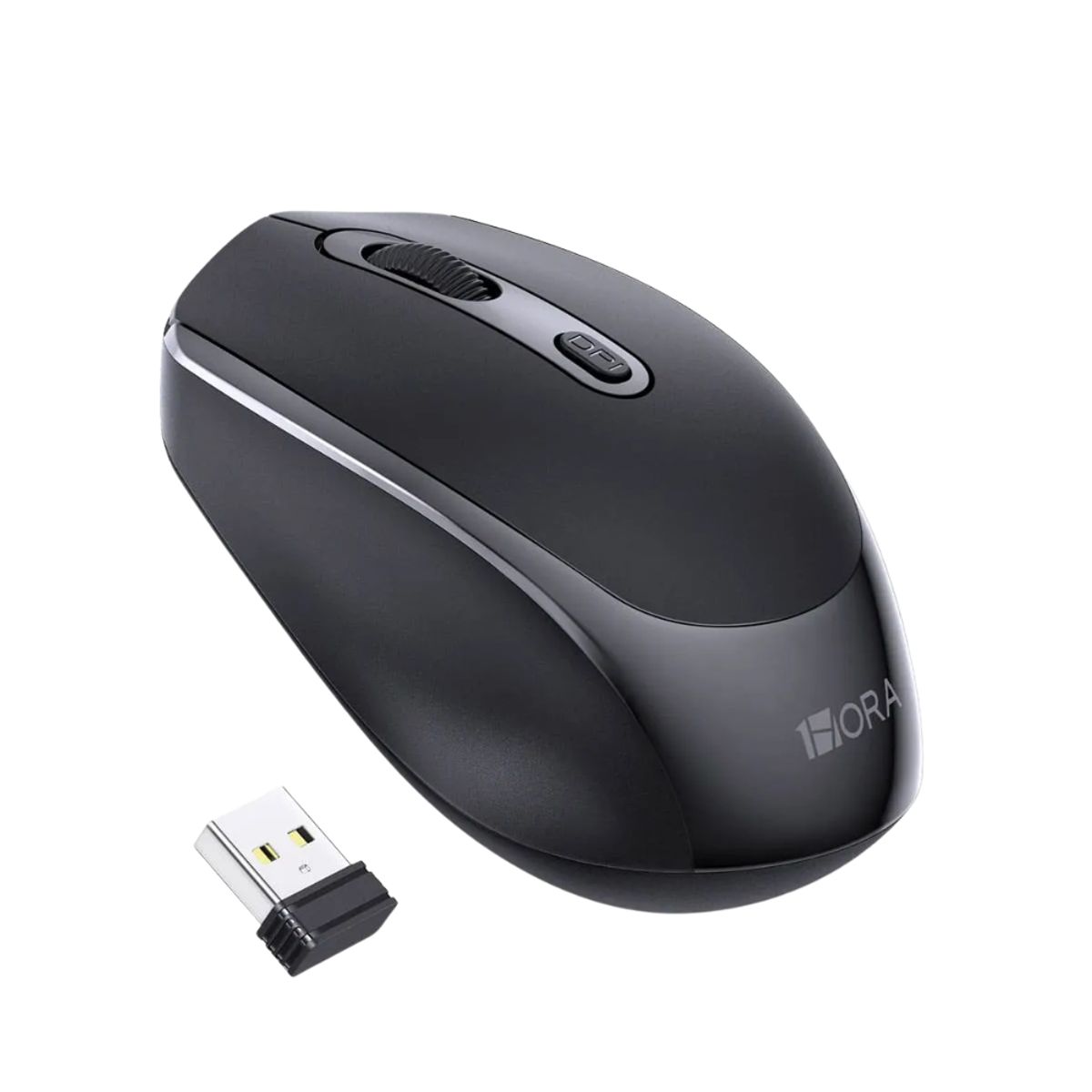 SEISA - Mouse Inalambrico Raton Ergonomico Ligero Negro 1Hora