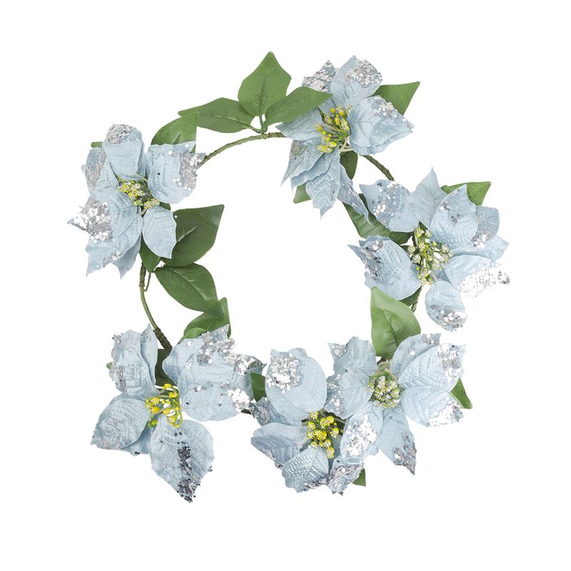 PANADECOR - Corona Decorativa con 8 Flores Poinsettia 40CM PVC