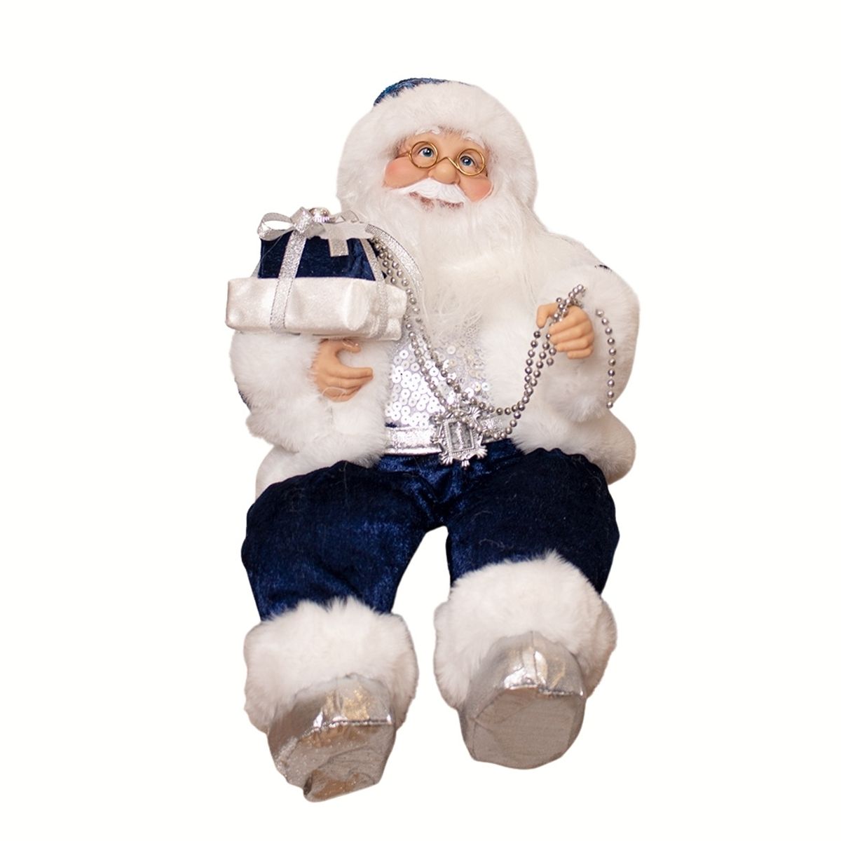 PANADECOR - Papa Noel Azul Musical Sentado 35cm