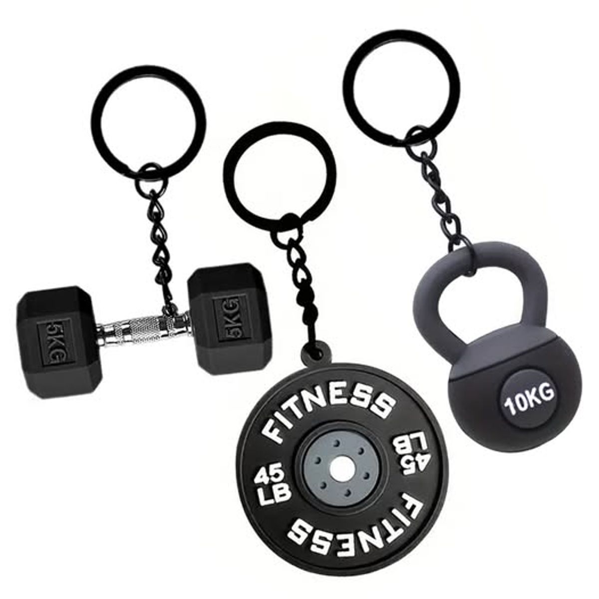 GENERICO - Llavero de Gimnasio Fitness 3D Mancuerna y Pesas