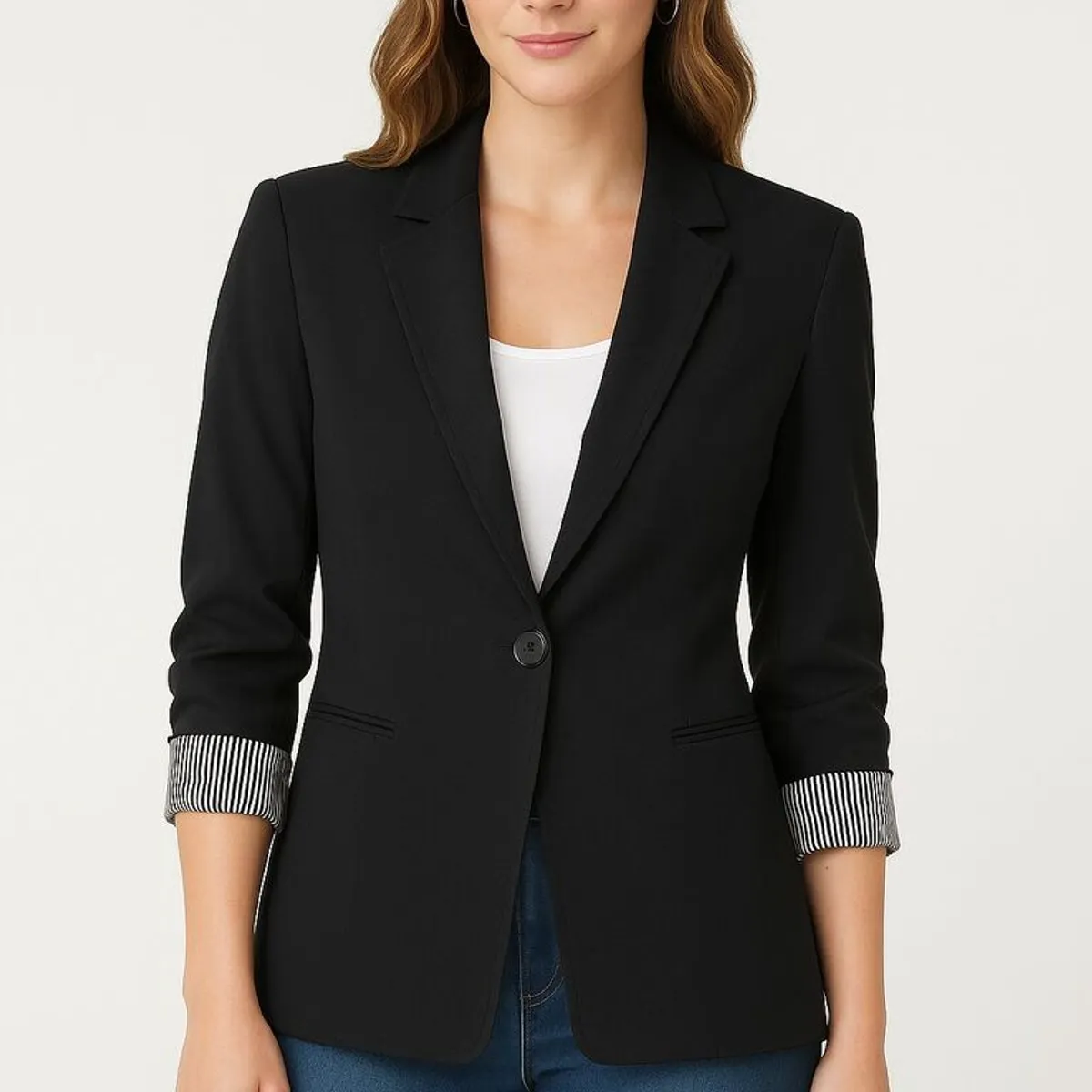 GENERICO - Blazer negro clasico saco mujer