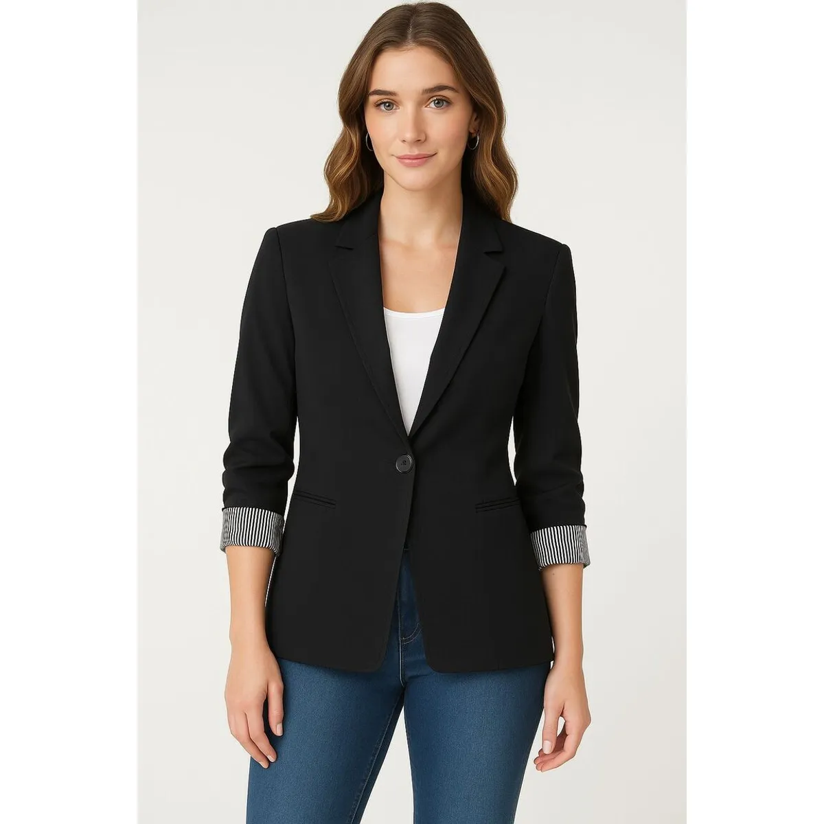 GENERICO - Blazer negro clasico saco mujer