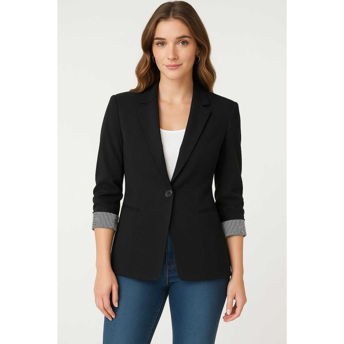 GENERICO - Blazer negro clasico saco mujer