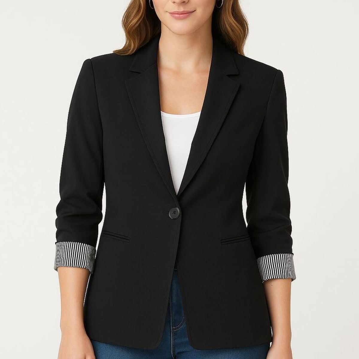 GENERICO - Blazer negro clasico saco mujer