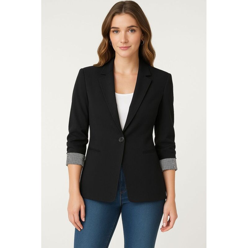 GENERICO - Blazer negro clasico saco mujer