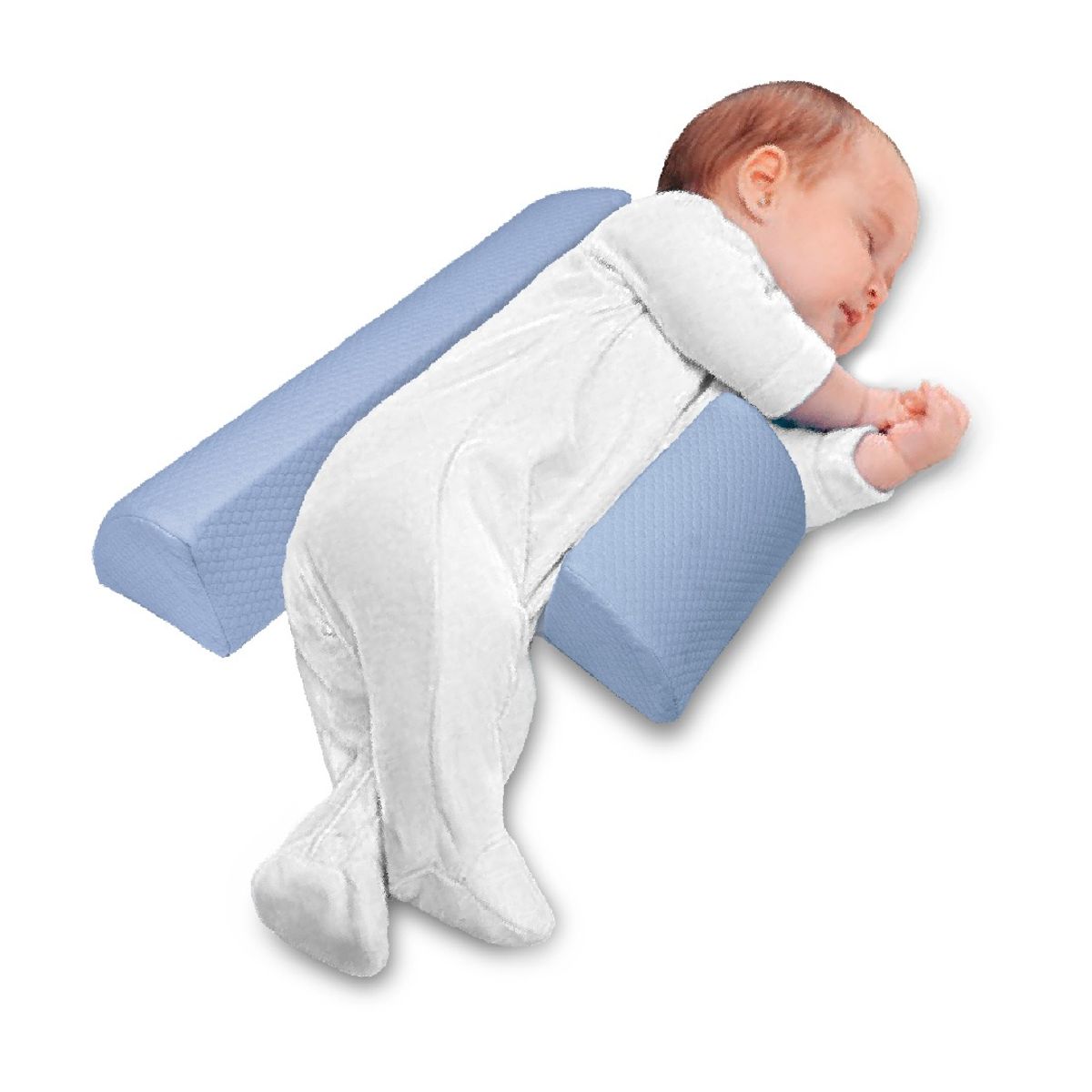 TERAFLEX - COJIN ANTICAÍDAS POSICINADOR BEBE MEMORY FOAM GEL CELESTE 42x42x11 CM