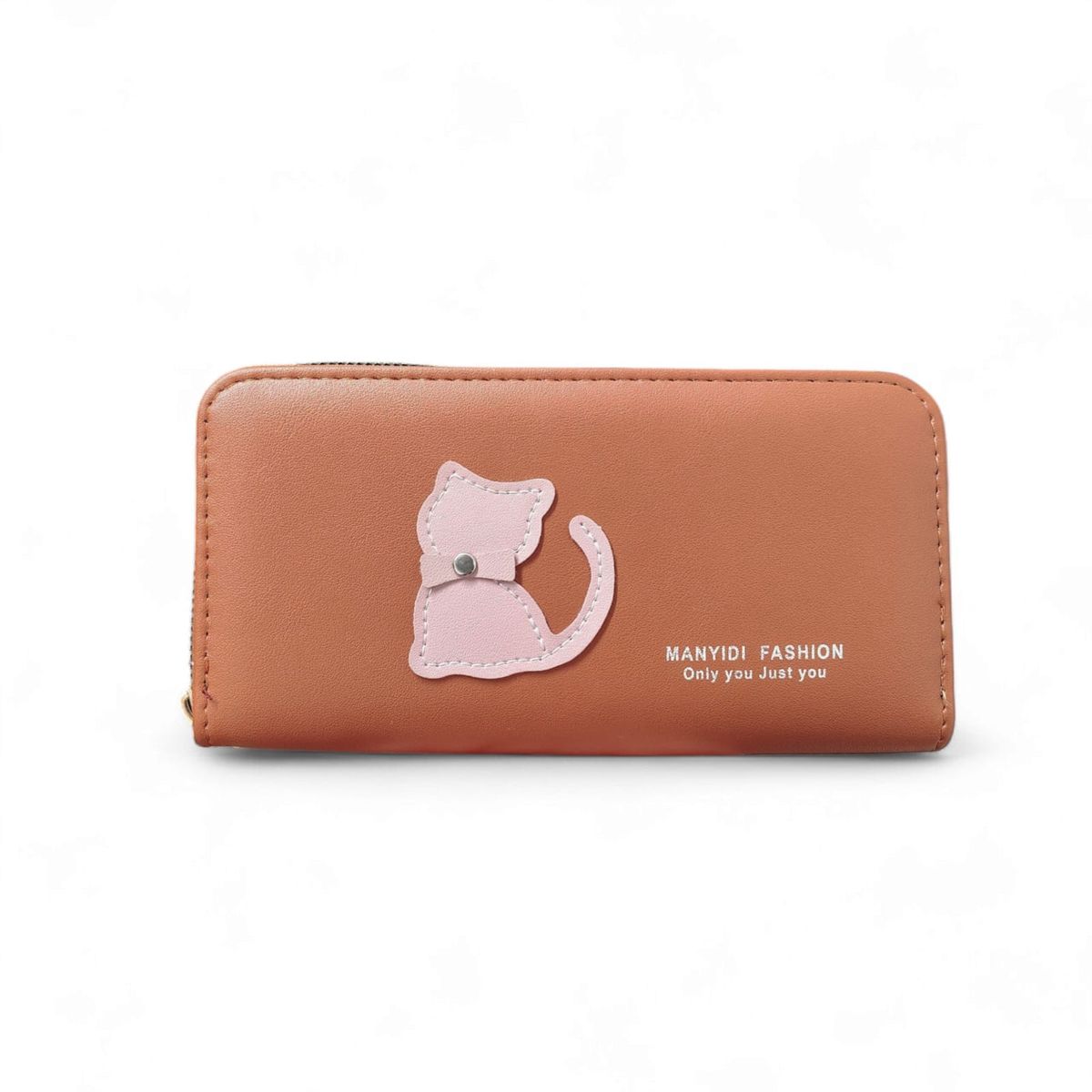 GENERICO - Billetera  color caramelo con diseño gato  para mujer
