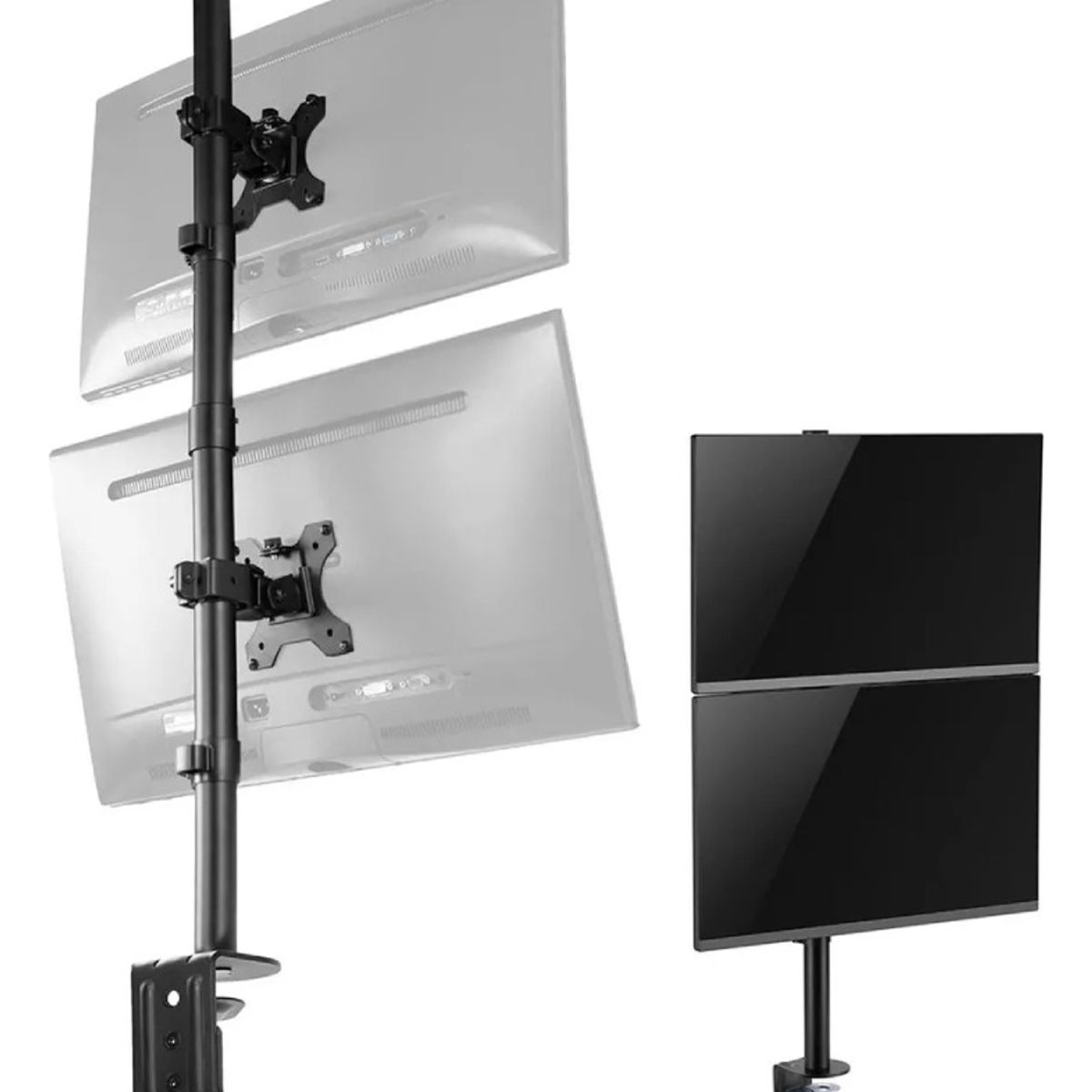 U BUY - Brazo Soporte Doble 2 Monitores Vertical Escritorio
